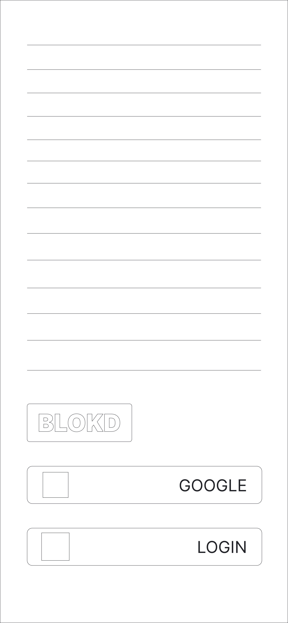 Phone wireframe — Login Page