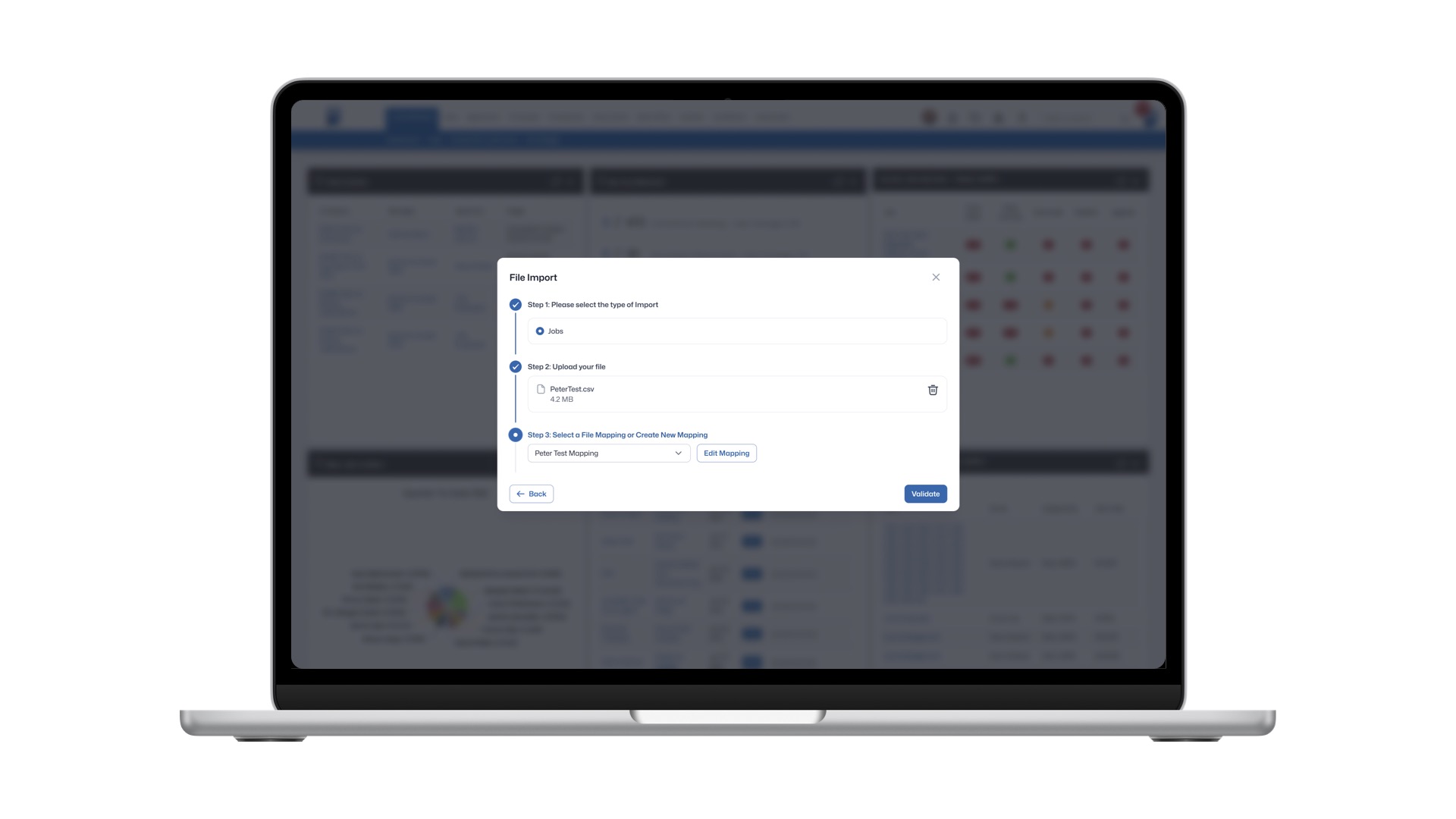 Import Feature case study mockup